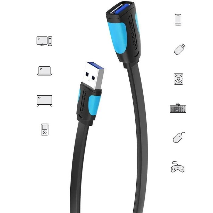 Vention Cable Alargador USB 3.0 VAS-A13-B200 Negro y Azul 2m